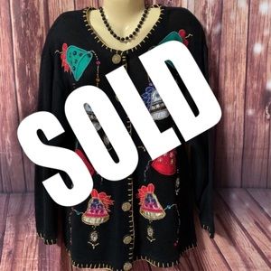 WOMEN'S PLUS SWEATER 1X 18/20 CARDIGAN CHRISTMAS…